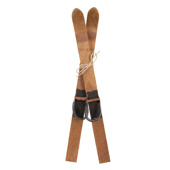 Clayre & Eef | Decoratie ski's (set 2) Bruin 5x3x60 cm | 5H0719