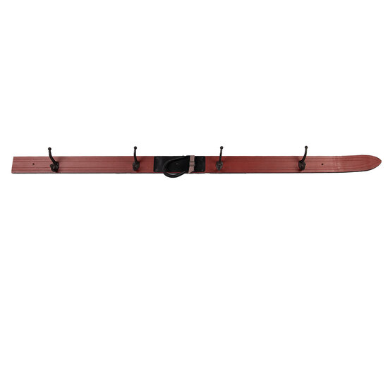 Clayre & Eef | Wandkapstok 4 haken Rood Bruin 172x8x12 cm | 5H0728