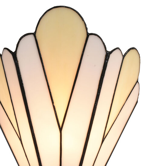 Clayre & Eef | Wandlamp Tiffany Wit Beige 20x10x29 cm E14/max 1x40W | 5LL-6365