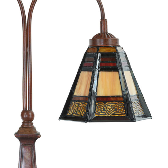 Clayre &amp; Eef | Tiffany Tafellamp Bruin 48x19x64 cm E27/max 2x60W | 5LL-6366