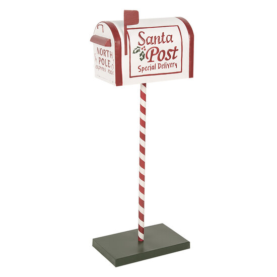 Clayre & Eef | Brievenbus Wit Rood 19x33x92 cm | 5Y1264