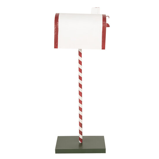Clayre & Eef | Brievenbus Wit Rood 19x33x92 cm | 5Y1264