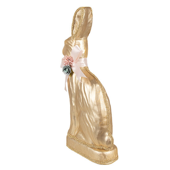 Clayre & Eef | Decoratie Beeld Konijn Goudkleurig 22x8x40 cm | 65920