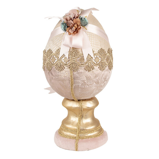Clayre & Eef | Decoratie Beeld Ei Beige Roze ø 20x38 cm | 65921