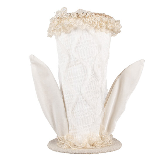 Clayre & Eef | Decoratie hoed Wit Beige 16x16x27 cm | 65932