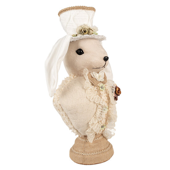Clayre & Eef | Decoratie Beeld Konijn Beige 24x17x50 cm | 65934
