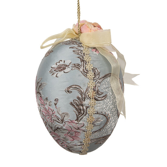 Clayre &amp; Eef | Decoratie Hanger Ei Blauw &oslash; 15x21 cm | 65938