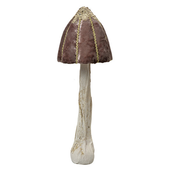 Clayre & Eef | Decoratie Paddenstoel Bruin Goudkleurig ø 15x40 cm | 66170CH