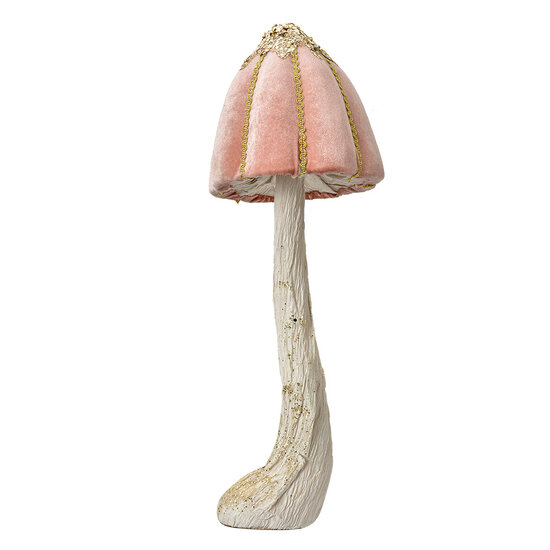 Clayre & Eef | Decoratie Paddenstoel Roze Goudkleurig ø 15x40 cm | 66170P