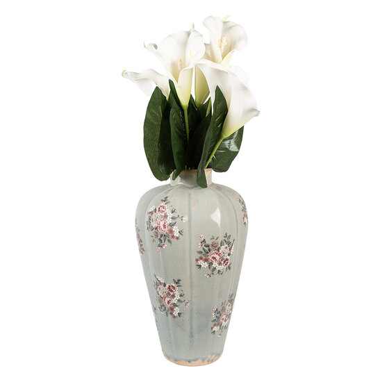 Clayre &amp; Eef | Vaas Grijs Roze &oslash; 24x40 cm | 6CE1970L