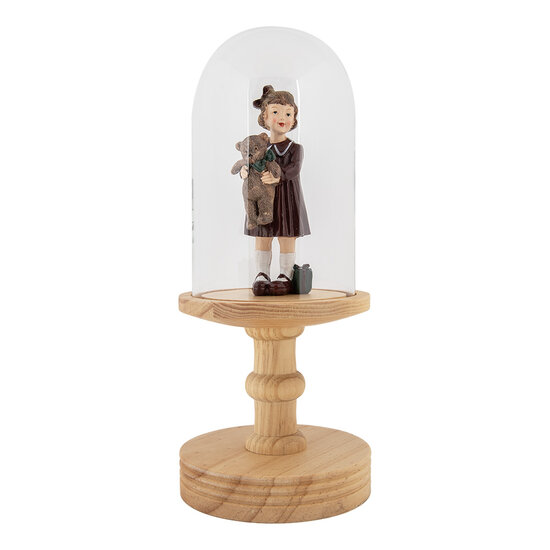Clayre & Eef | Stolp Transparant Bruin ø 14x34 cm | 6GL5059
