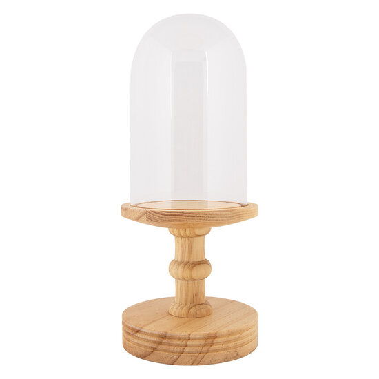 Clayre & Eef | Stolp Transparant Bruin ø 17x40 cm | 6GL5060