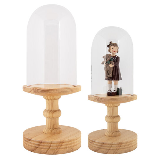 Clayre & Eef | Stolp Transparant Bruin ø 17x40 cm | 6GL5060