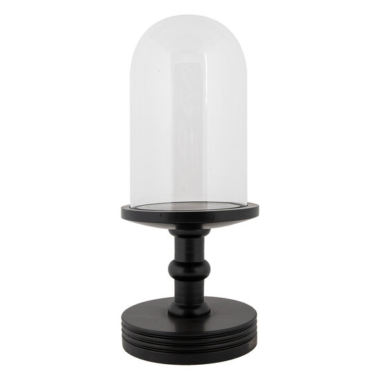 Clayre & Eef | Stolp Transparant Zwart ø 17x40 cm | 6GL5060Z