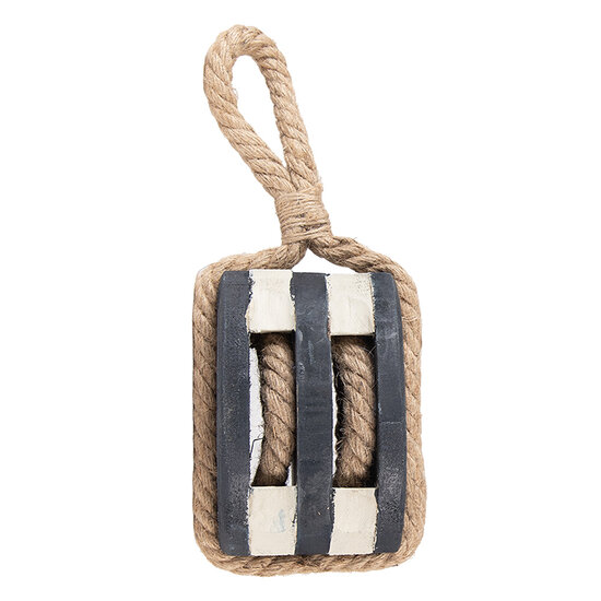 Clayre & Eef | Decoratie Katrol Zwart Bruin 17x12x12 cm | 6H2388