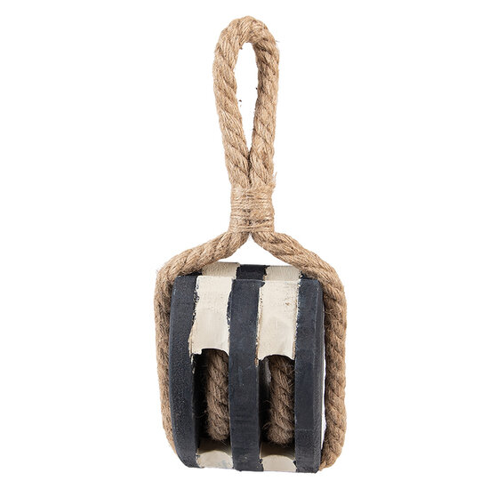 Clayre & Eef | Decoratie Katrol Zwart Bruin 17x12x12 cm | 6H2388
