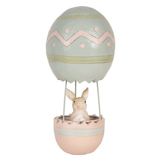 Clayre & Eef | Decoratie Beeld Konijn Beige Blauw ø 12x25 cm | 6PR5473