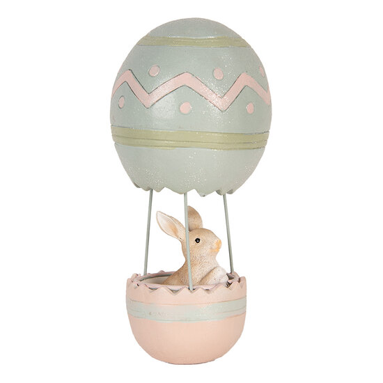 Clayre & Eef | Decoratie Beeld Konijn Beige Blauw ø 12x25 cm | 6PR5473