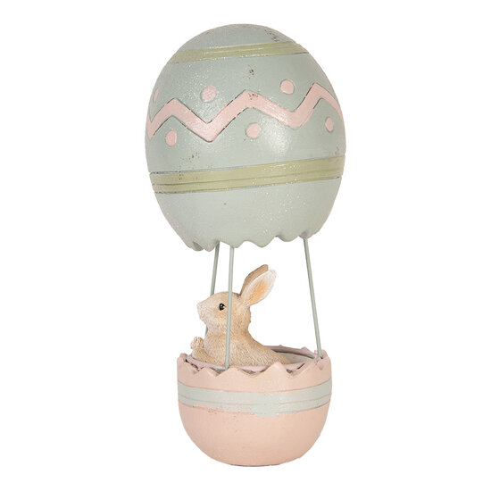 Clayre & Eef | Decoratie Beeld Konijn Beige Blauw ø 12x25 cm | 6PR5473