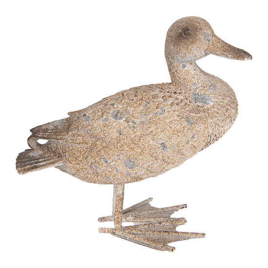 Clayre & Eef | Decoratie beeld Eend Grijs Bruin 22x15x21 cm | 6PR5477