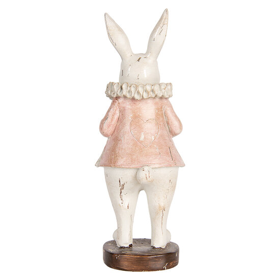 Clayre & Eef | Decoratie Beeld Konijn Beige Roze 11x10x29 cm | 6PR5478