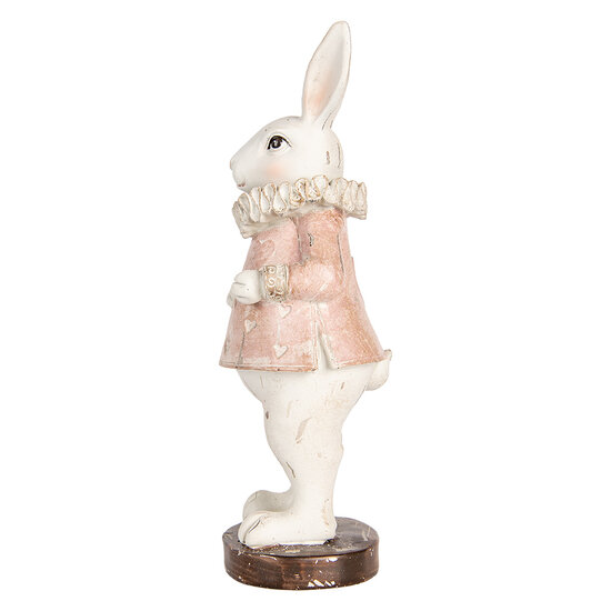 Clayre & Eef | Decoratie Beeld Konijn Beige Roze 11x10x29 cm | 6PR5478