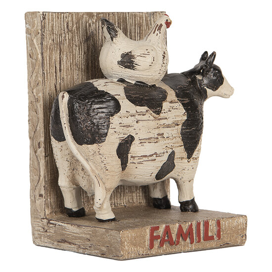 Clayre &amp; Eef | Boekensteunen set van 2 Koeien Bruin Zwart 17x10x14 cm | 6PR5480