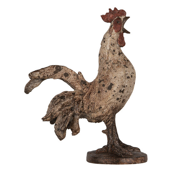 Clayre & Eef | Decoratie Beeld Haan Beige Bruin 26x13x33 cm | 6PR5481