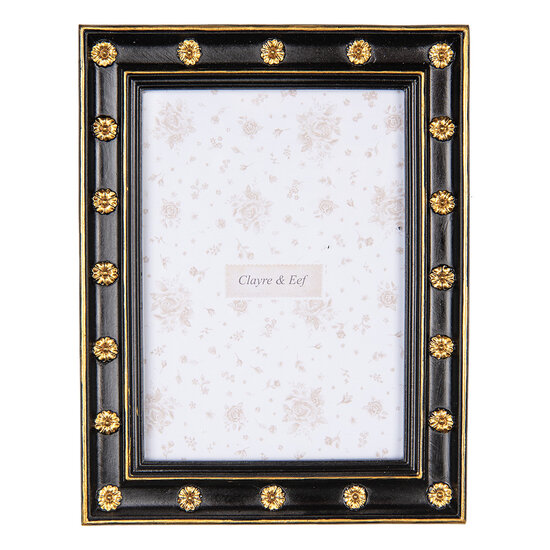 Clayre & Eef | Fotolijst Zwart Goudkleurig 18x2x23 cm / 13x18 cm | 2F1205