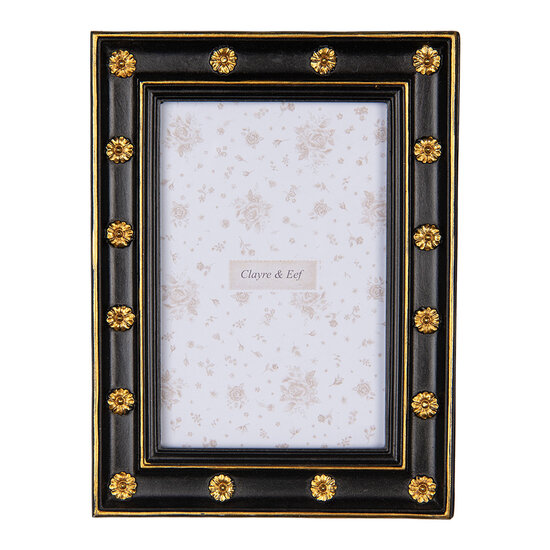 Clayre & Eef | Fotolijst Zwart Goudkleurig 16x2x21 cm / 10x15 cm | 2F1208