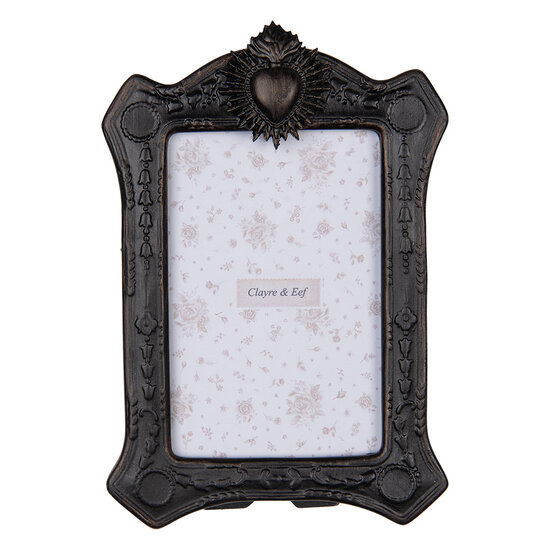 Clayre &amp; Eef | Fotolijst Zwart Goudkleurig 15x3x22 cm / 10x15 cm | 2F1216