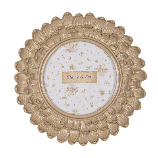 Clayre & Eef | Fotolijst Beige ø 17x3 cm / ø 10 cm | 2F1258