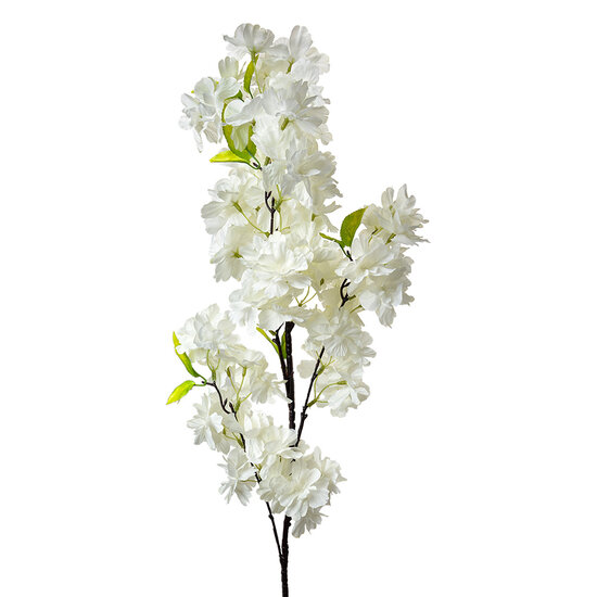 Clayre &amp; Eef | Decoratie tak met bloemen Wit Bruin 20x8x104 cm | 5PL0156