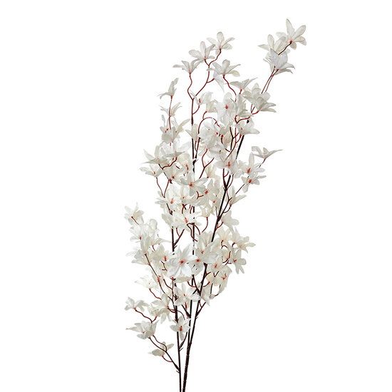 Clayre &amp; Eef | Decoratie tak met bloemen Wit Groen 6x6x110 cm | 5PL0167W