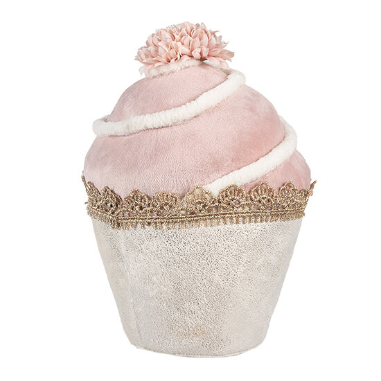 Clayre & Eef | Decoratie cupcake Roze Beige ø 11x16 cm | 65924