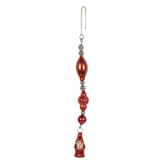 Clayre & Eef | Kersthanger Rood Zilverkleurig 1x1x25 cm | 65991