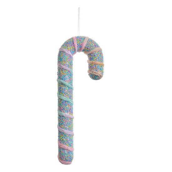 Clayre & Eef | Kerstdecoratie Hanger Zuurstok Roze Meerkleurig 13x5x34 cm | 66101L