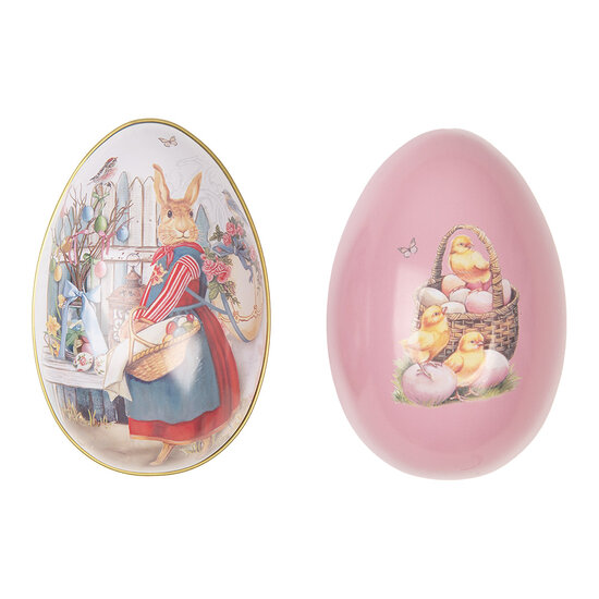 Clayre &amp; Eef | Decoratie ei Wit Roze 8x13x8 cm | 6BL0143