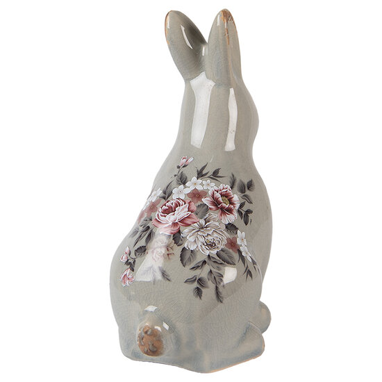 Clayre &amp; Eef | Decoratie Konijn Grijs Roze 13x10x21 cm | 6CE1968M