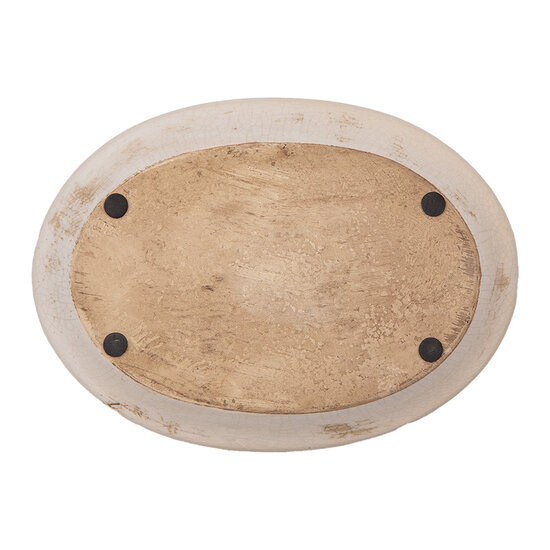 Clayre & Eef | Decoratie Bord Beige Rood 25x18x3 cm | 6CE2022