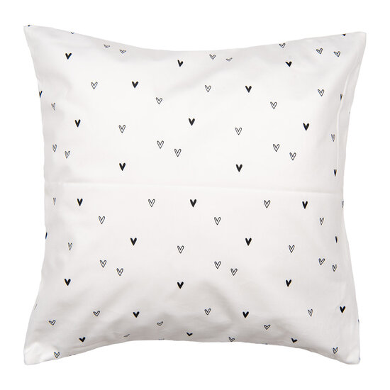 Clayre & Eef | Kussenhoes Wit Zwart 45x45 cm | BHS21
