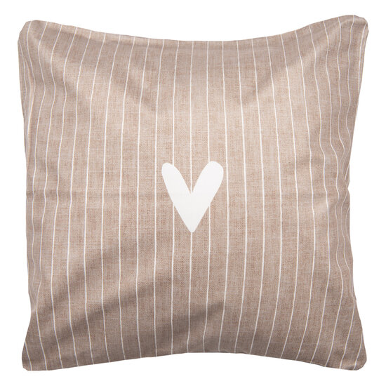 Clayre & Eef | Kussenhoes Bruin Wit 45x45 cm | BHS22
