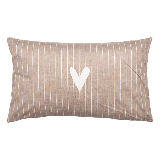 Clayre & Eef | Kussenhoes Bruin Wit 30x50 cm | BHS36-2