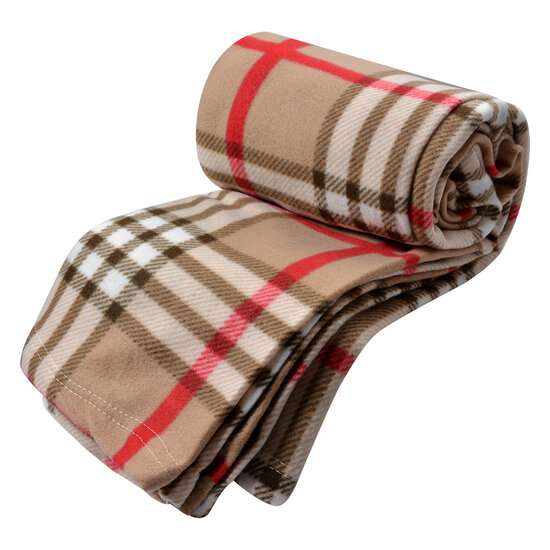 Clayre & Eef | Plaid Beige Rood 180x200 cm | KT060.151