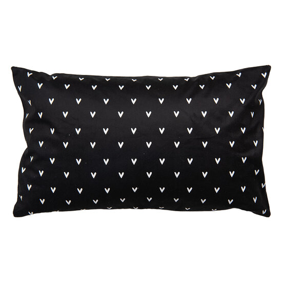 Clayre & Eef | Kussenhoes Wit Zwart 30x50 cm | PWS36-2