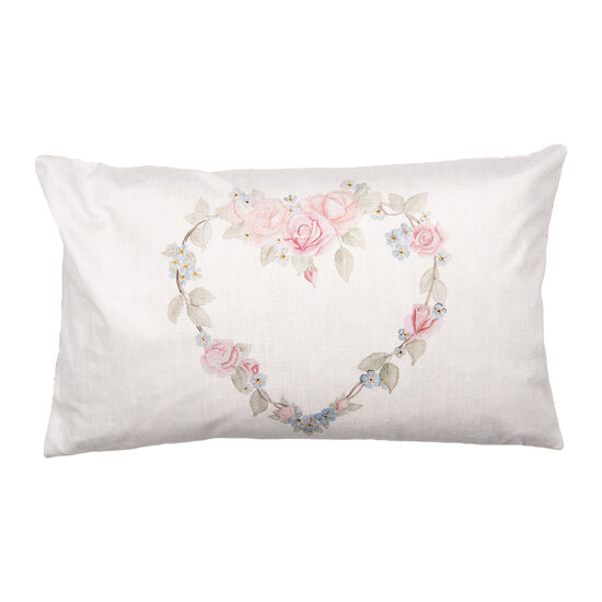 Clayre & Eef | Kussenhoes Beige Roze 30x50 cm | SLF36