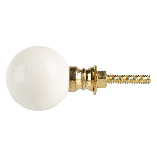 Clayre &amp; Eef | Deurknop Wit &oslash; 3x3 cm / S4 cm | 66058