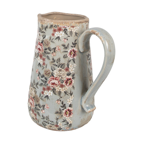 Clayre & Eef | Decoratieve Schenkkan Grijs Roze 21x15x23 cm | 6CE1965L