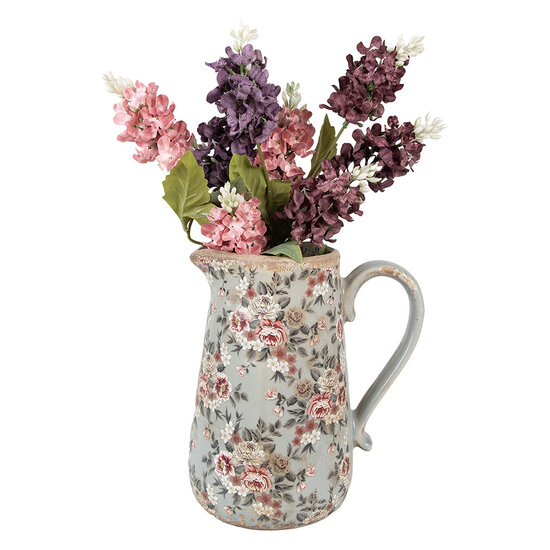 Clayre & Eef | Decoratieve Schenkkan Grijs Roze 21x15x23 cm | 6CE1965L