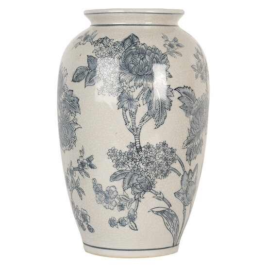 Clayre & Eef | Vaas Wit Blauw ø 17x27 cm | 6CE2074